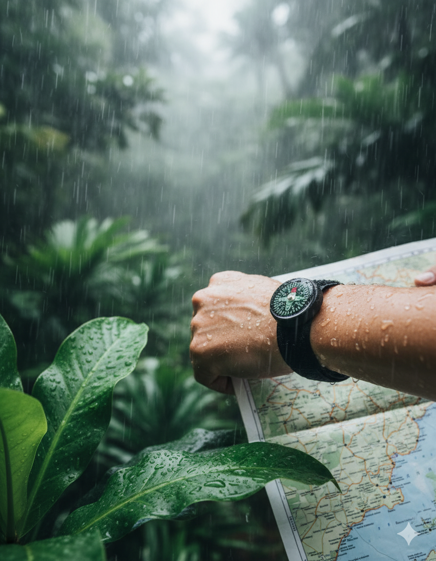 Mil-Tec Brujula de Muñeca 360 con Carcasa de Goma