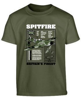 Kids Spitfire T-shirt - Olive Green 12-13 NORTHVIVOR