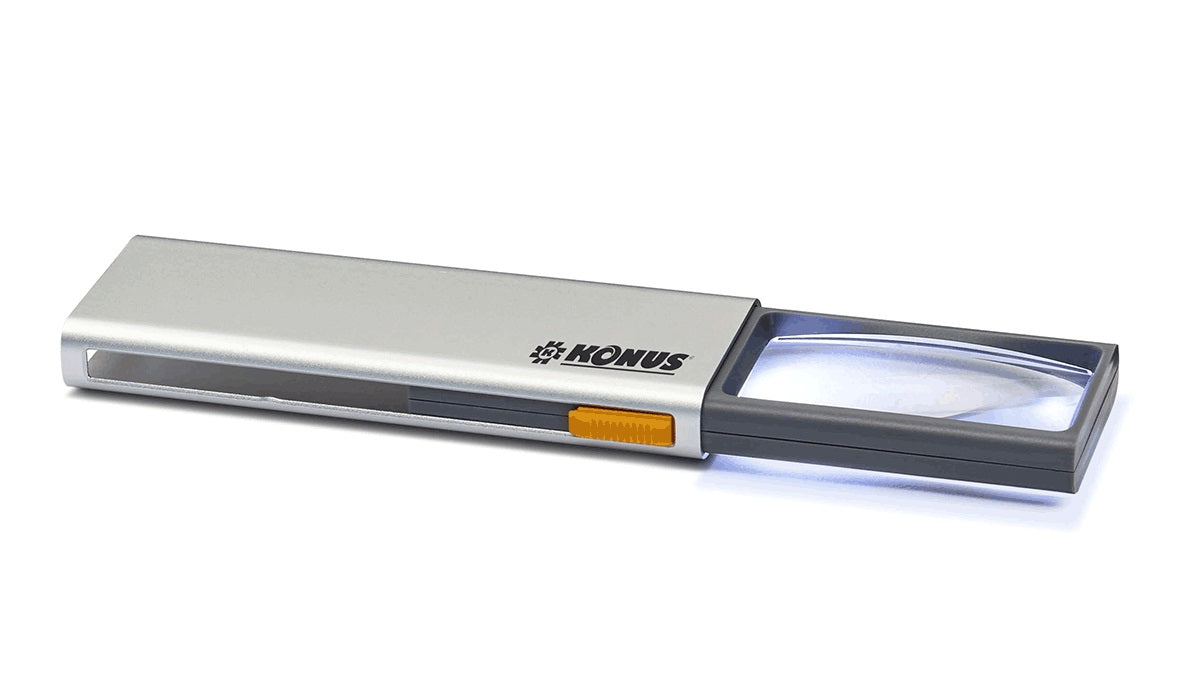 Konus Dual Magnifier 3x-6x Con Luz LED - Lupa Profesional Doble Lente Deslizante y Batería Recargable
