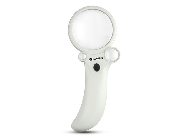 Konus Lux-60 Lupa con Luz LED 2,5x-25x-55x - Lente de Precisión para Mesa y Mano