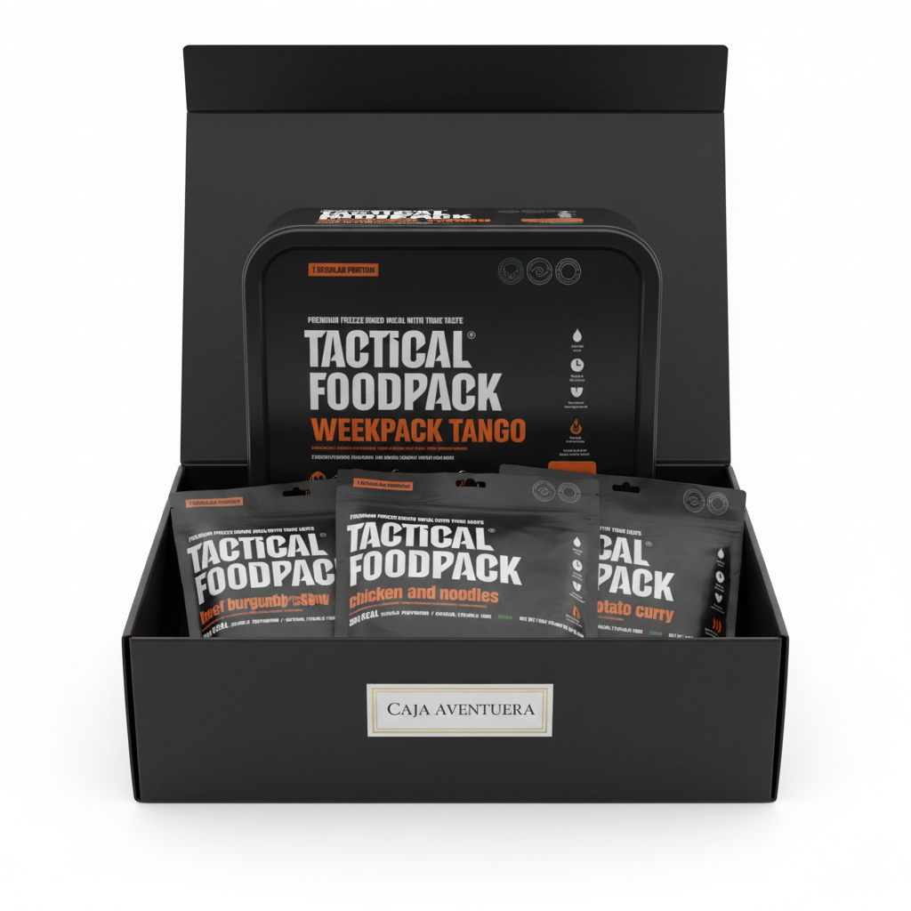 CAJA AVENTURERA – Explorador Extremo | Box Regalo Intenso Tactical Foodpack